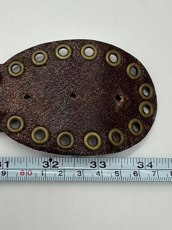 RALPH LAUREN Oval Disk Concho Leather Belt Womens Size Small? Western Made USA main image 11